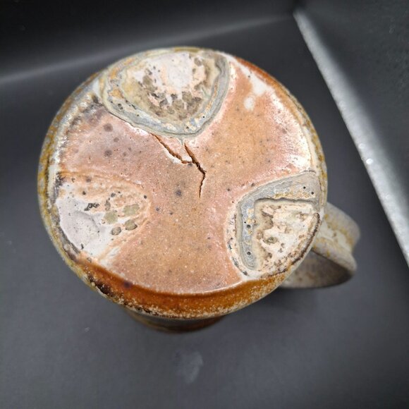 Handcrafted Rustic Ceramic Mug With Earthy Tones Textured Finish Artisan Pottery - Picture 6 of 6